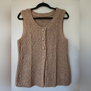 Elegant Tan Knit Sweater Vest